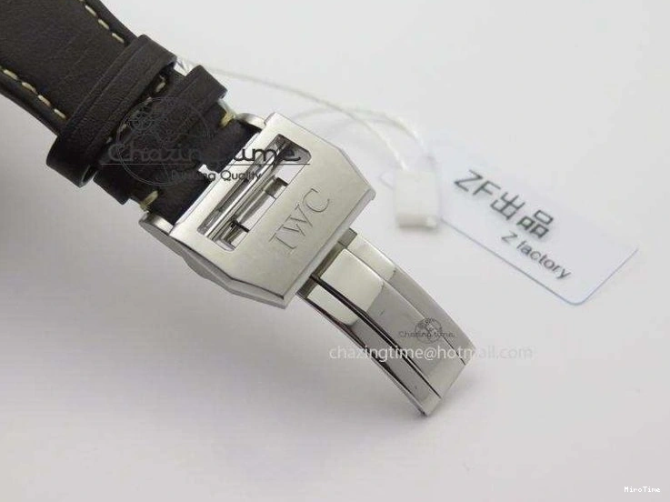 MIROTIME 0320 Pilot Chrono SS IW387808 CF3 ZF 1:1 Best Edition On Brown Leather Strap A Soft 7328